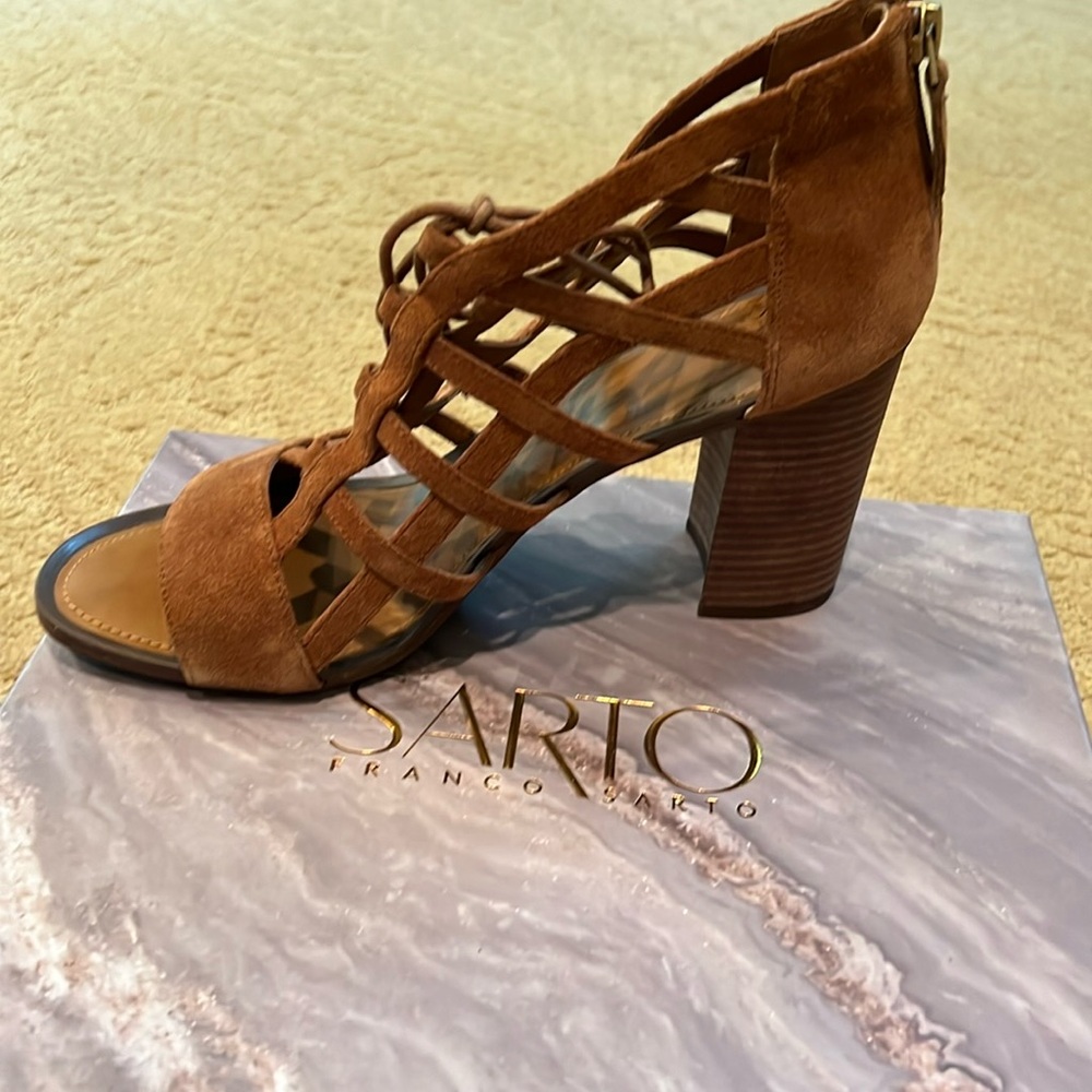 Sarto by Franco Sarto suede stacked heel sandals